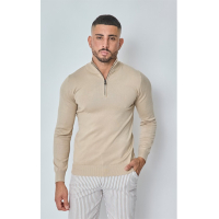 Capo Sweater met ritssluiting - Beige
